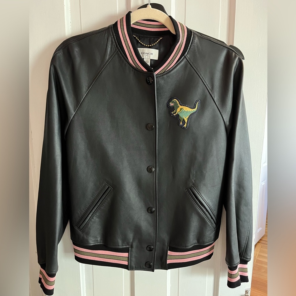 Coach Lightweight Leather Jacket with Rexy